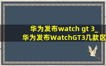 华为发布watch gt 3_华为发布WatchGT3几款区别